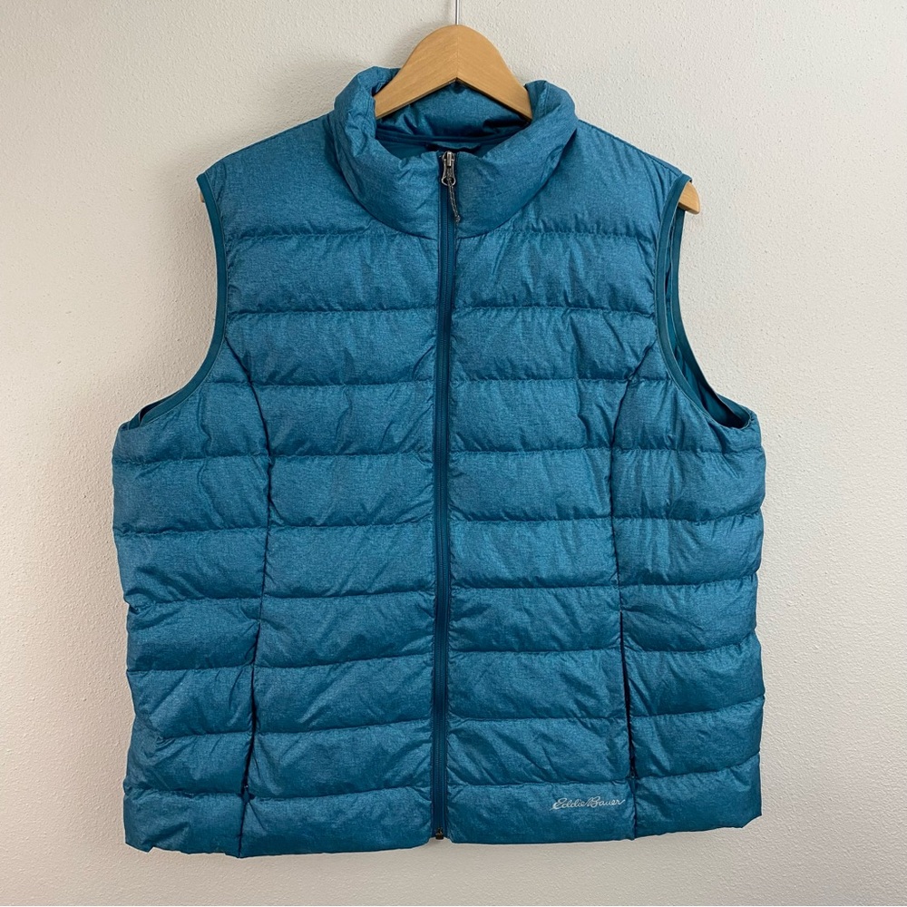 Eddie Bauer EB650 Blue Puffer Vest Down Women’s Size XXL